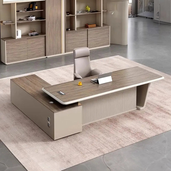 Hawk 79-102" Beige L-shaped Executive Desk| AF LY-ZY-B19