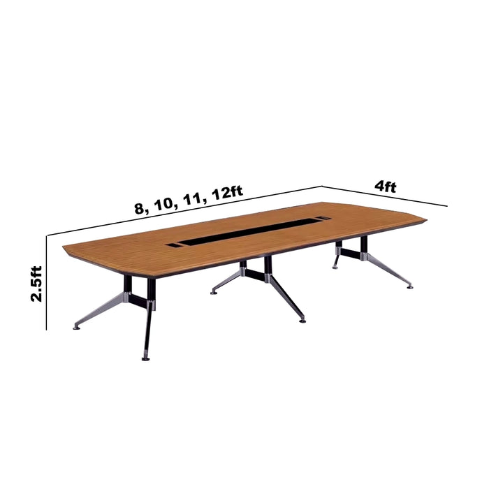 Arcadia Modern (8 to 12 feet, seats 10 to 16 people) Oak Brown Conference Table for Meeting Rooms