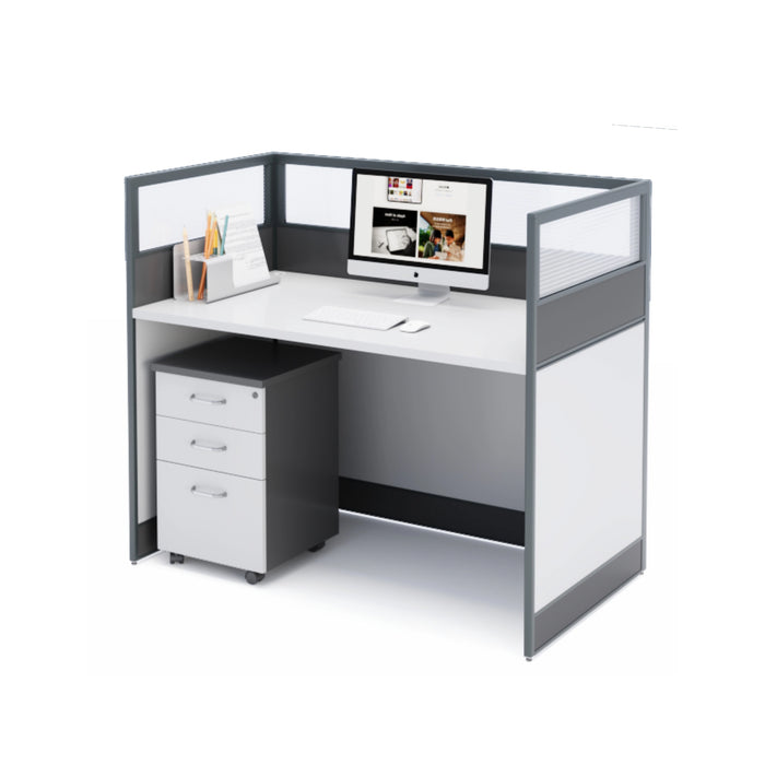 Arcadia 专业白色和灰色经典商业职员办公室工作场所工作站办公桌和套装适合办公室