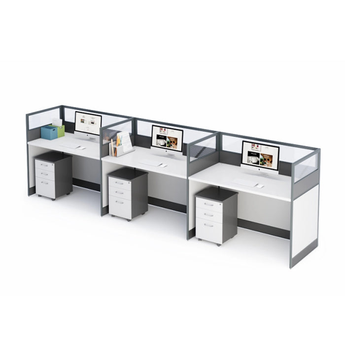 Arcadia Professional White and Gray Classic Commercial Staff Office Workplace Workstation Desks and Sets Suitable for Offices