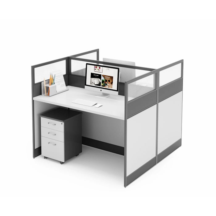 Arcadia Professional White and Gray Classic Commercial Staff Office Workplace Workstation Desks and Sets Suitable for Offices