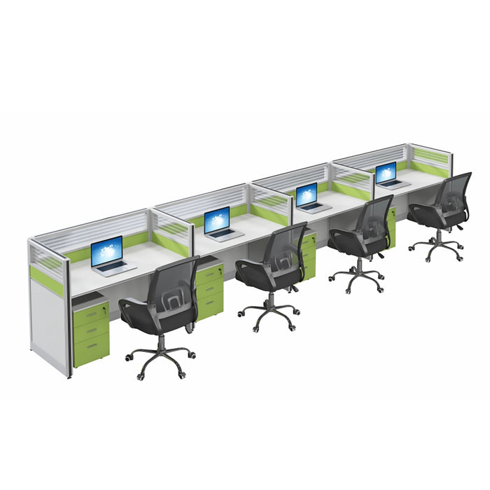 Arcadia Professional White and Green Classic Commercial Staff Office Workplace Workstation Desks and Sets Suitable for Offices