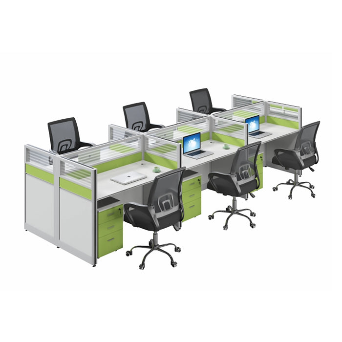 Arcadia 专业白色和绿色经典商业职员办公室工作场所工作站办公桌和套装适合办公室