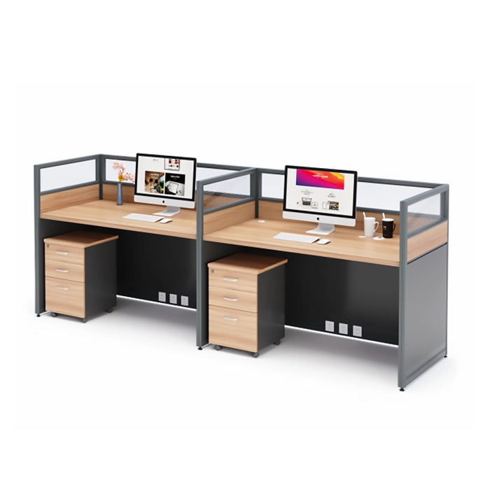 Arcadia Professional Birch Orange and Gray Classic Commercial Staff Office Workplace Workstation Desks and Sets Suitable for Offices