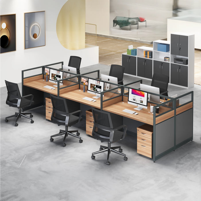 Arcadia 专业桦木橙色和灰色经典商业职员办公室工作场所工作站办公桌和套装适合办公室