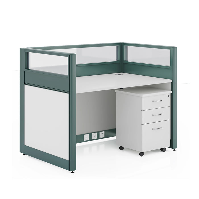 Arcadia Professional White and Teal Classic Commercial Staff Office Workplace Workstation Desks and Sets Suitable for Offices