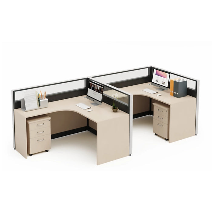 Arcadia 专业米色棕褐色和灰色隔间商业职员办公室工作场所工作站办公桌和套装适合办公室