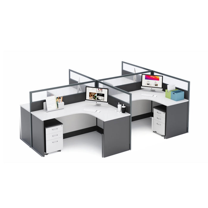Arcadia Professional White and Gray Cubicle Commercial Staff Office Workplace Workstation Desks and Sets Suitable for Offices