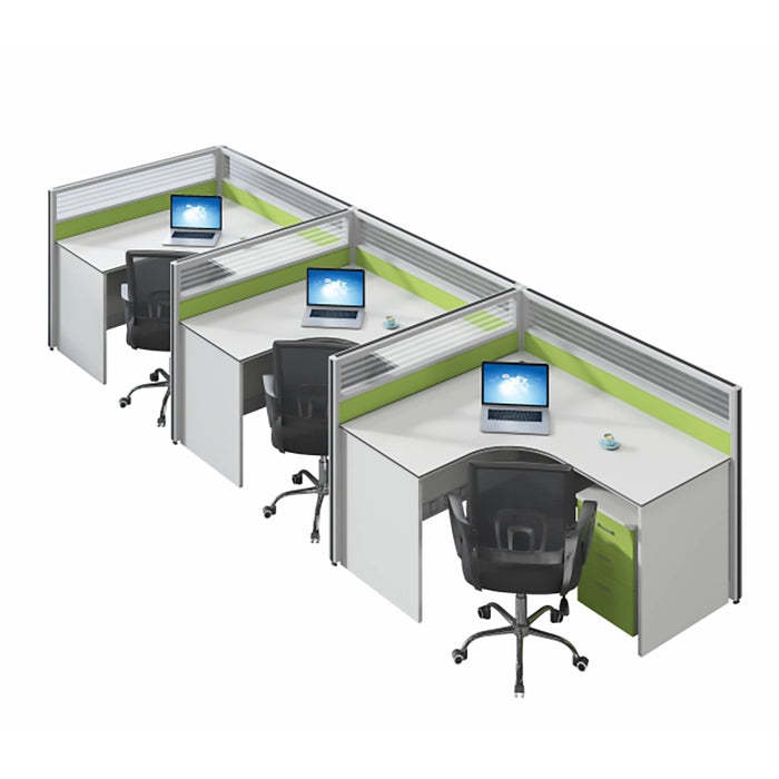 Arcadia Professional Green and Gray Cubicle Commercial Staff Office Workplace Workstation Desks and Sets Suitable for Offices