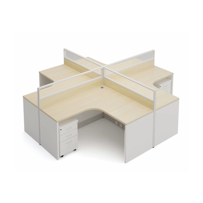 Arcadia Professional Beige Tan and White Cubicle Commercial Staff Office Workplace Workstation Desks and Sets Suitable for Offices
