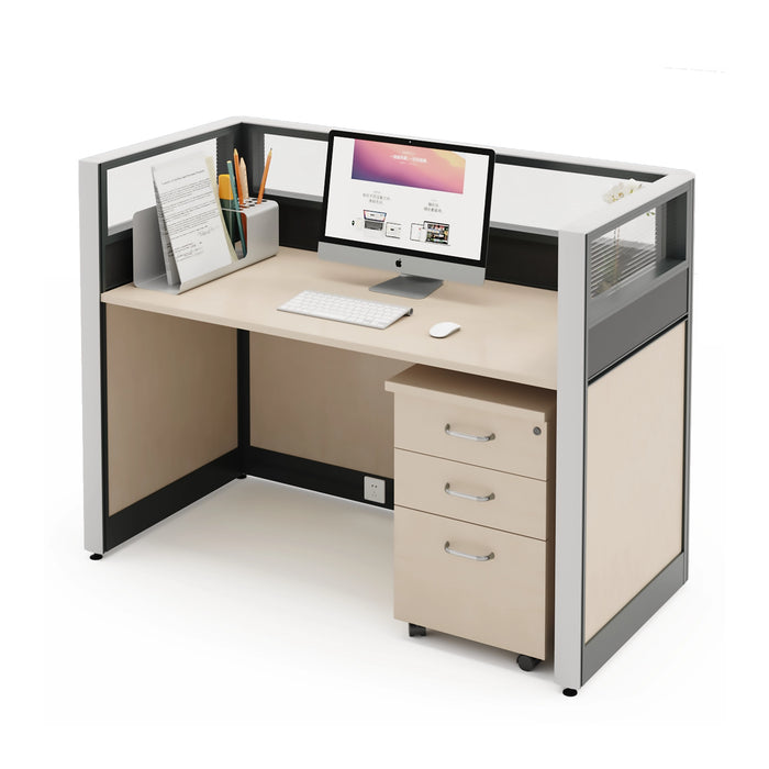 Arcadia Professional 米色和灰色经典商业职员办公室工作场所工作站办公桌和套装适合办公室