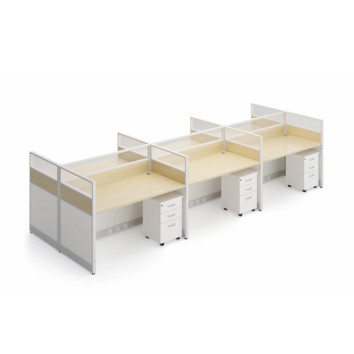 Arcadia Professional White and Beige Classic Commercial Staff Office Workplace Workstation Desks and Sets Suitable for Offices