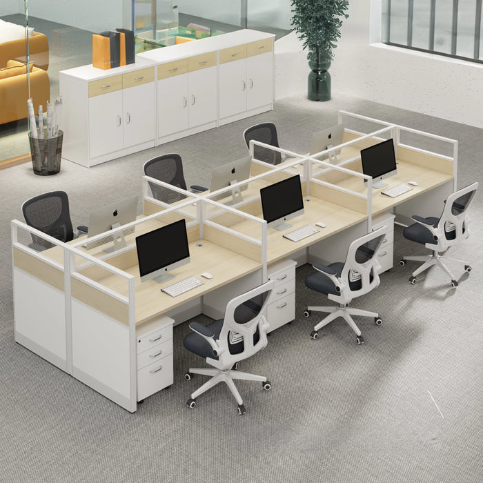 Arcadia Professional White and Beige Classic Commercial Staff Office Workplace Workstation Desks and Sets Suitable for Offices