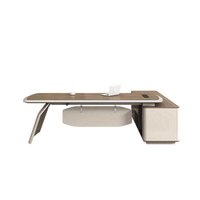 Kyros 79-102" Beige L-shaped Executive Desk | AF LY-ZY-B25B