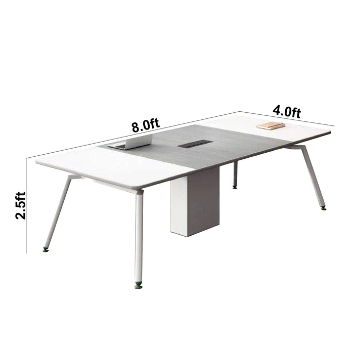 Tundra 8-9' Gray Rounded Conference Room Table with Laminate Finishing | AF Chroma Pastel Gray JY-SH