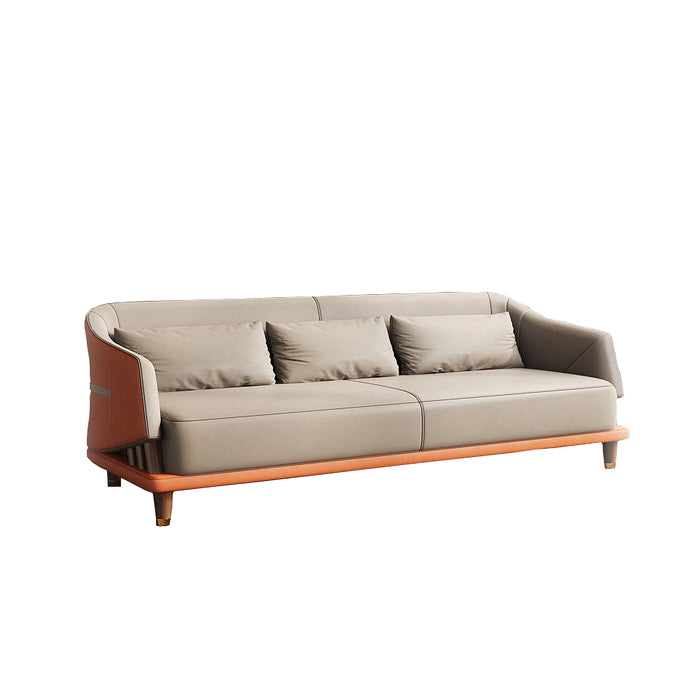 Arcadia Oat High-end Orange Frame with Brown Upholstery Commercial and Residential Lounge and Waiting Room Chair Sofa Seating for Front Desks and Lobbies