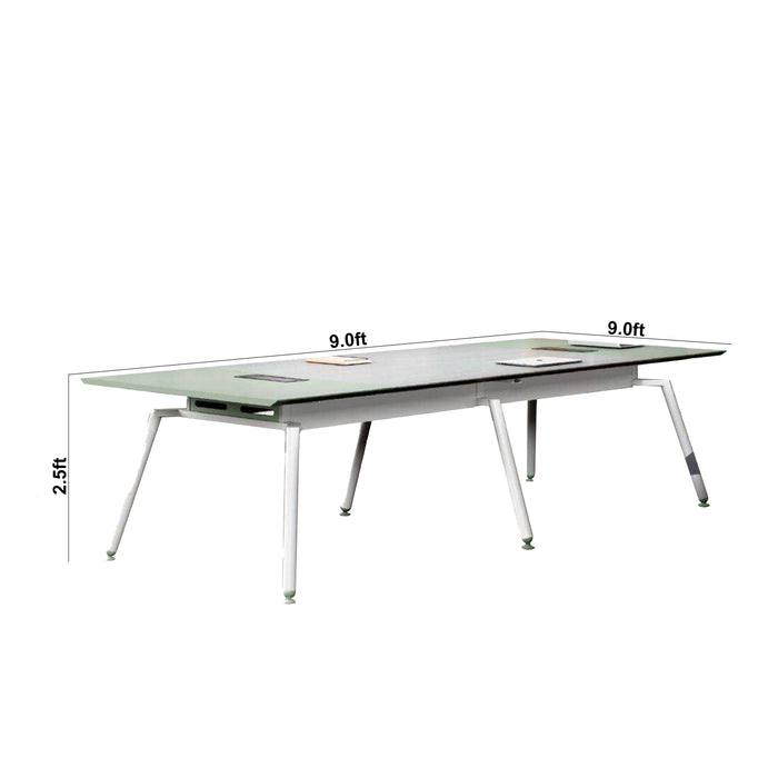 Tundra 8-9' Gray Rounded Conference Room Table with Laminate Finishing | AF Chroma Pastel Gray JY-SH