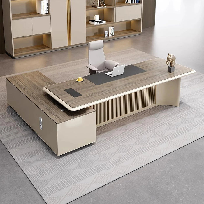 Neo 79-102" Beige L-shaped Executive Desk | AF LY-ZY-B20