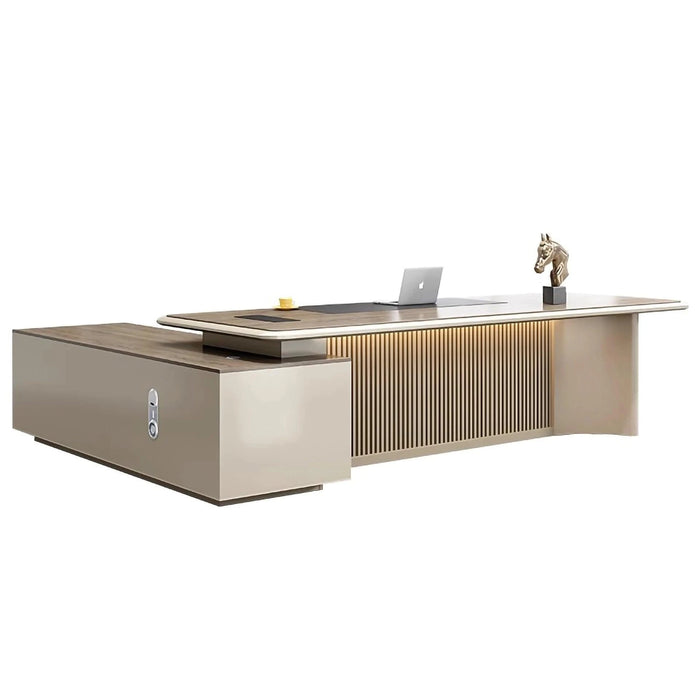 Neo 79-102" Beige L-shaped Executive Desk | AF LY-ZY-B20