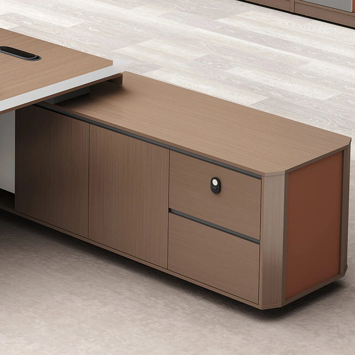 Nitro 87-142" Brown L-shaped Executive Desk | AF LY-DQ-B26B