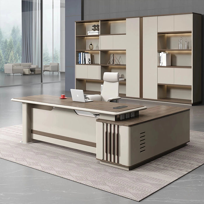 Raze 71-102" Beige L-shaped Executive Desk | AF LY-ZY-B24A