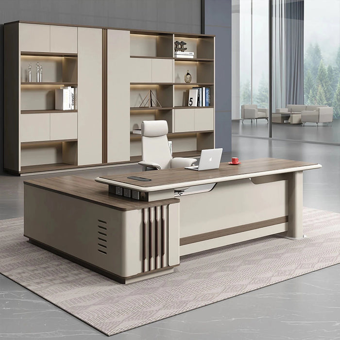 Raze 71-102" Beige L-shaped Executive Desk | AF LY-ZY-B24A