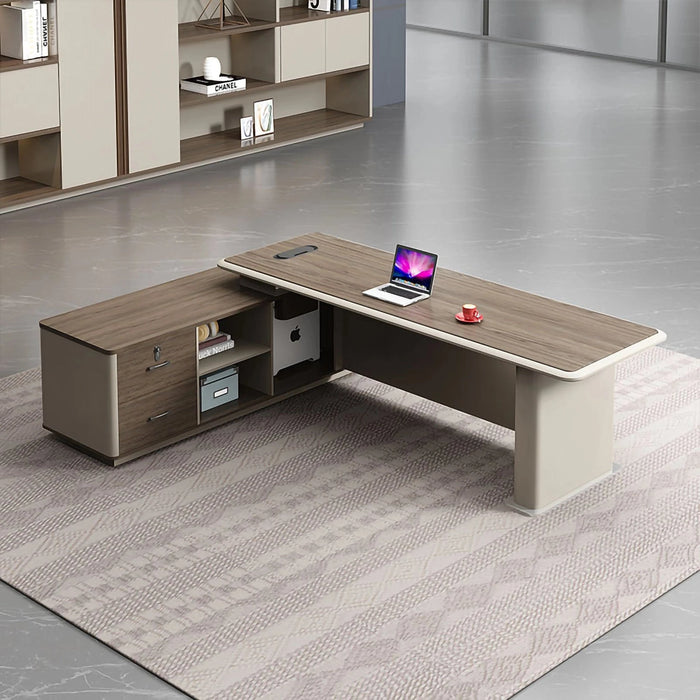 Raze 71-102" Beige L-shaped Executive Desk | AF LY-ZY-B24A