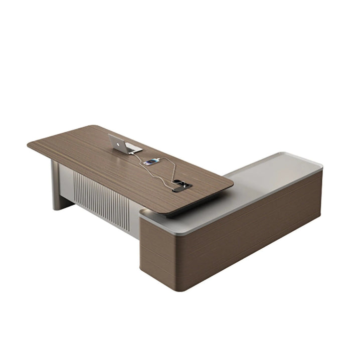 Rio 79-102" Brown L-shaped Executive Desk | AF LY-CJ4