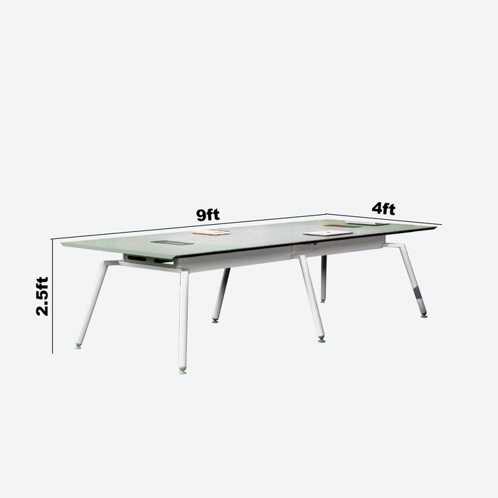 Arcadia High-end (8 to 9 feet, seats 10 to 14 people) White and Gray Conference Table for Meeting Rooms