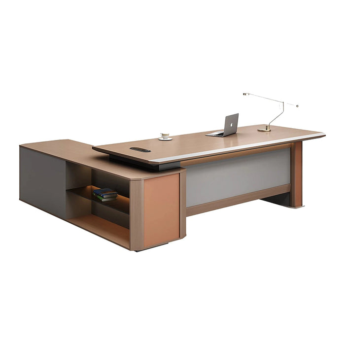 Slade 79-102" Brown L-shaped Executive Desk | AF LY-DQ-B26A