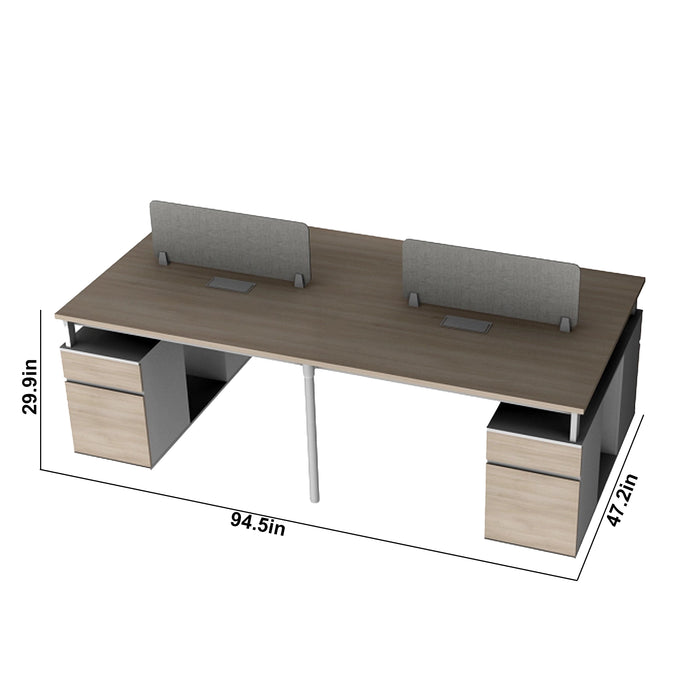 Arcadia Professional White Teak Luxe Commercial Staff Office Workplace Workstation Desks Suitable for Offices