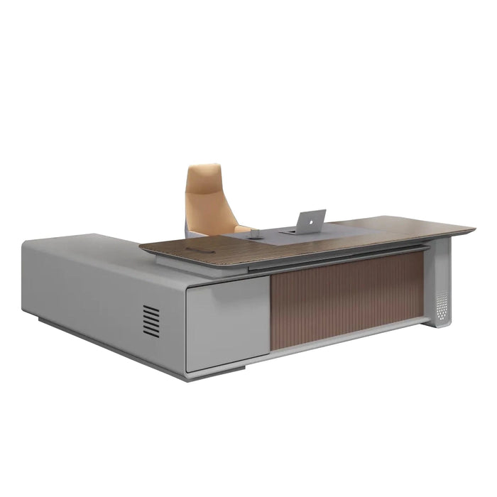 Titan 79-118" Gray L-shaped Executive Desk | AF LY-CJ2