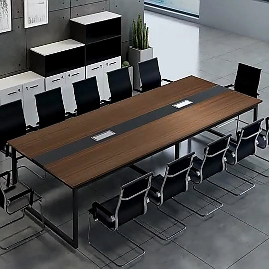 Arcadia Modern (7 a 12 pies, asientos de 8 a 14 personas) Mesa de conferencias marrón oscuro para salas de reuniones