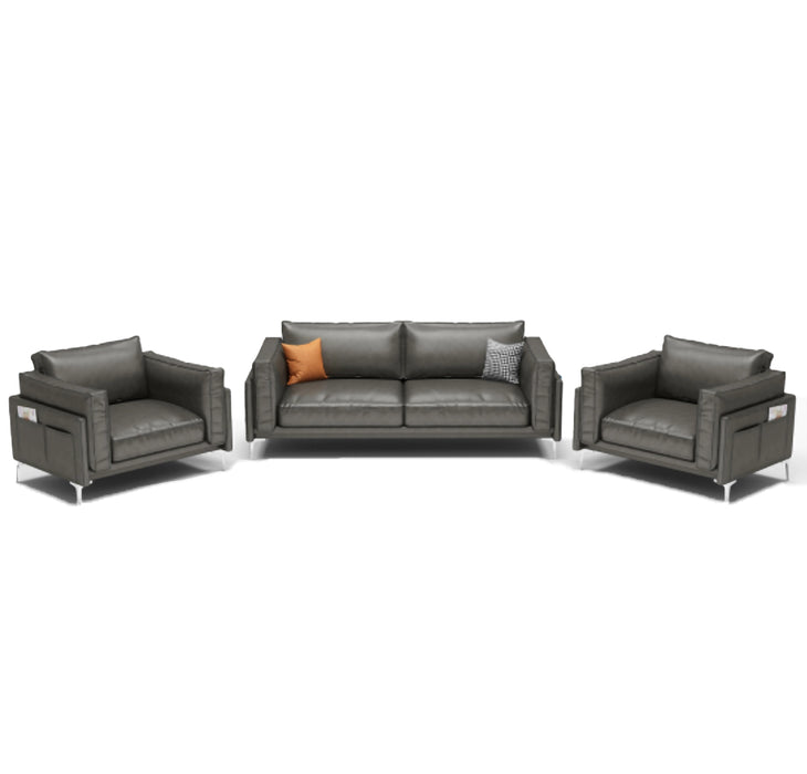 Colt 37-77" Black/Brown/Gray PU Leather Lounge Seating Sofas | AF [ZT] LY-907