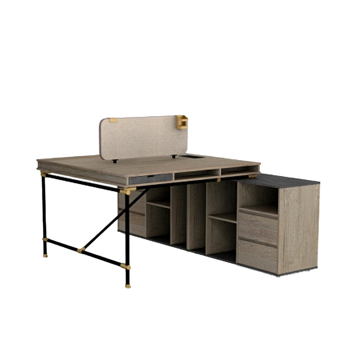 Arcadia Professional Dynasty Blend Commercial Staff Office Workplace Two-Seat Workstation Desks Suitable for Offices