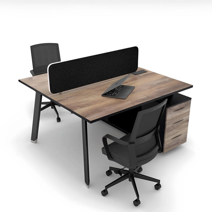 Arcadia Professional Woodland Blend Commercial Staff Office Workplace Two-Seat Workstation Desks Suitable for Offices