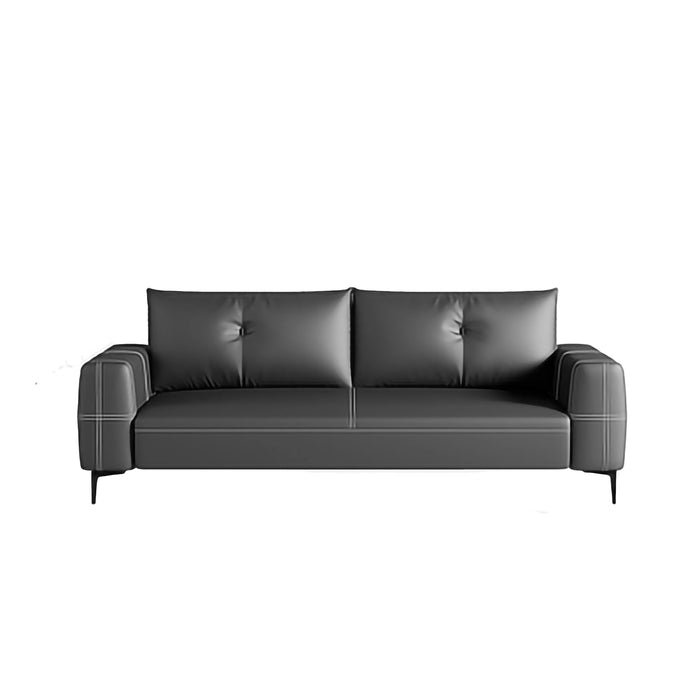 Caleb 39-79" Black/Gray PU/Genuine Leather Lounge Seating Sofas | AF [ZT] LY-Q1