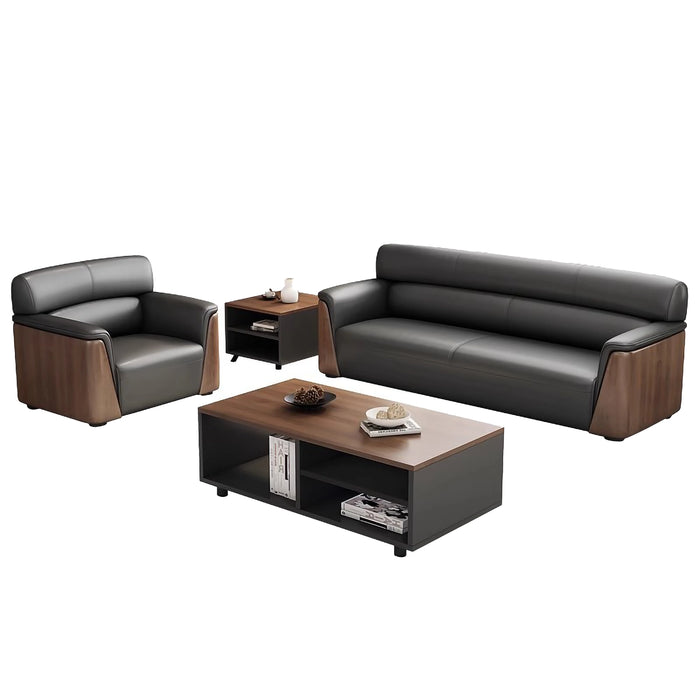 Wesley 41-83" Black PU Leather Lounge Seating Sofas | AF [ZT] JY-K2315