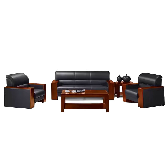 Brock 38-76" Black PU Leather Lounge Seating Sofas | AF [ZT] JY-636