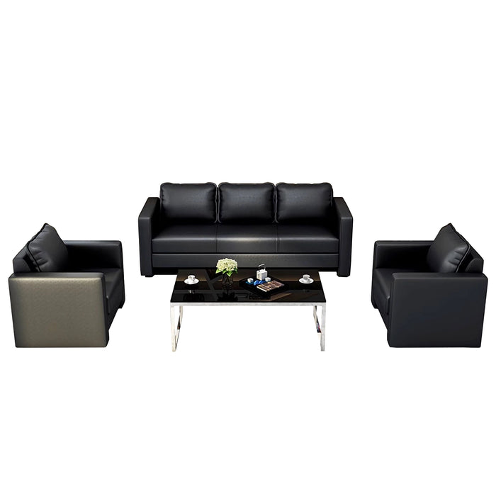 Zach 32-71" Black PU Leather Lounge Seating Sofas | AF [ZT] JY-K910