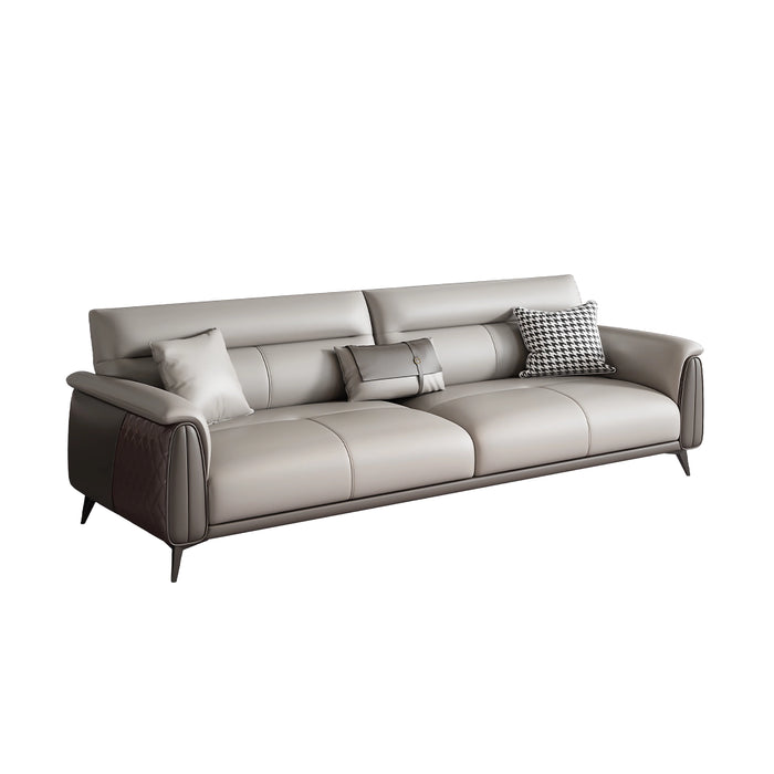 Lily 28-77" Gray PU/Genuine Leather Lounge Seating Sofas | AF [ZT] LY-Q5