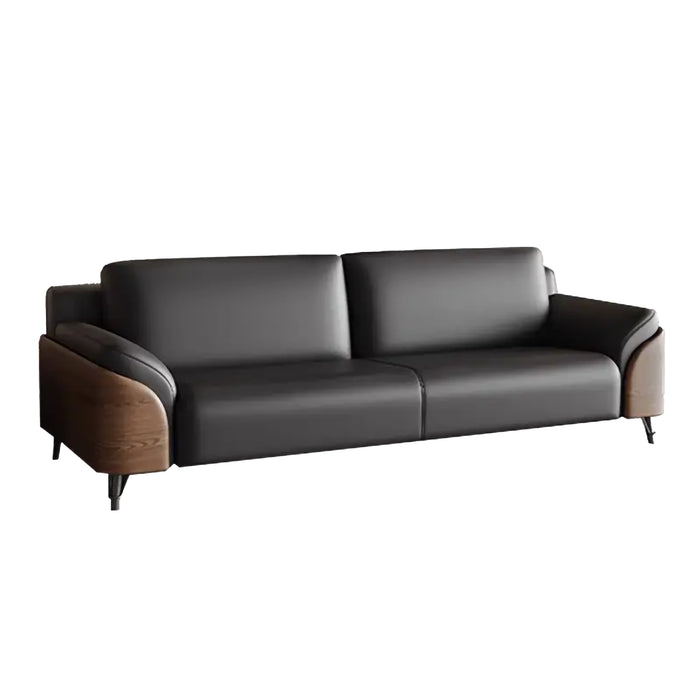 Brady 47-86" Black PU/Genuine Leather Lounge Seating Sofas | AF [ZT] LY-V04