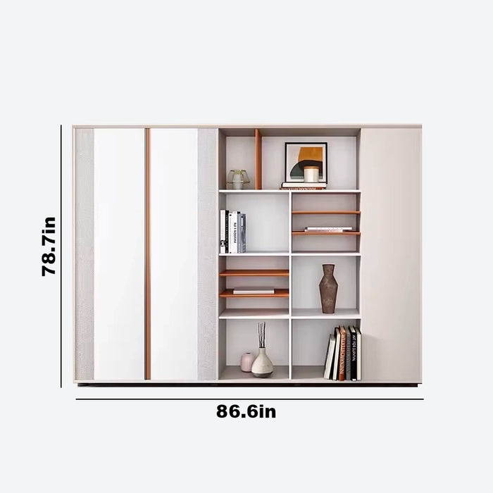 Arcadia Minimalistic White Home Office Residential and Commercial Shelving Wall Unit Library Wall Set