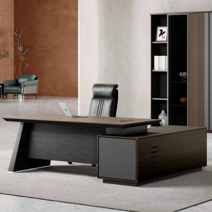 Gord 71-78" Brown L-shaped Executive Desk | AF Legend Hera JY-SYA04