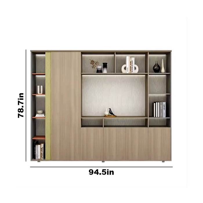 Arcadia Minimalistic Birch Beige Home Office Residential and Commercial Shelving Wall Unit Library Wall Set